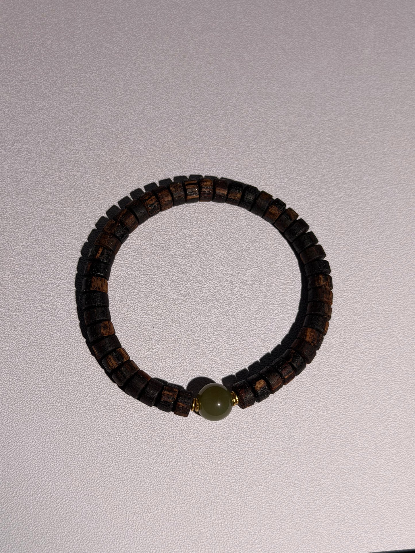 Straight-cut agarwood/Hetian jade/S925 Silver bracelet